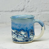 Blue Snowflakes Marbled Espresso Mug 2