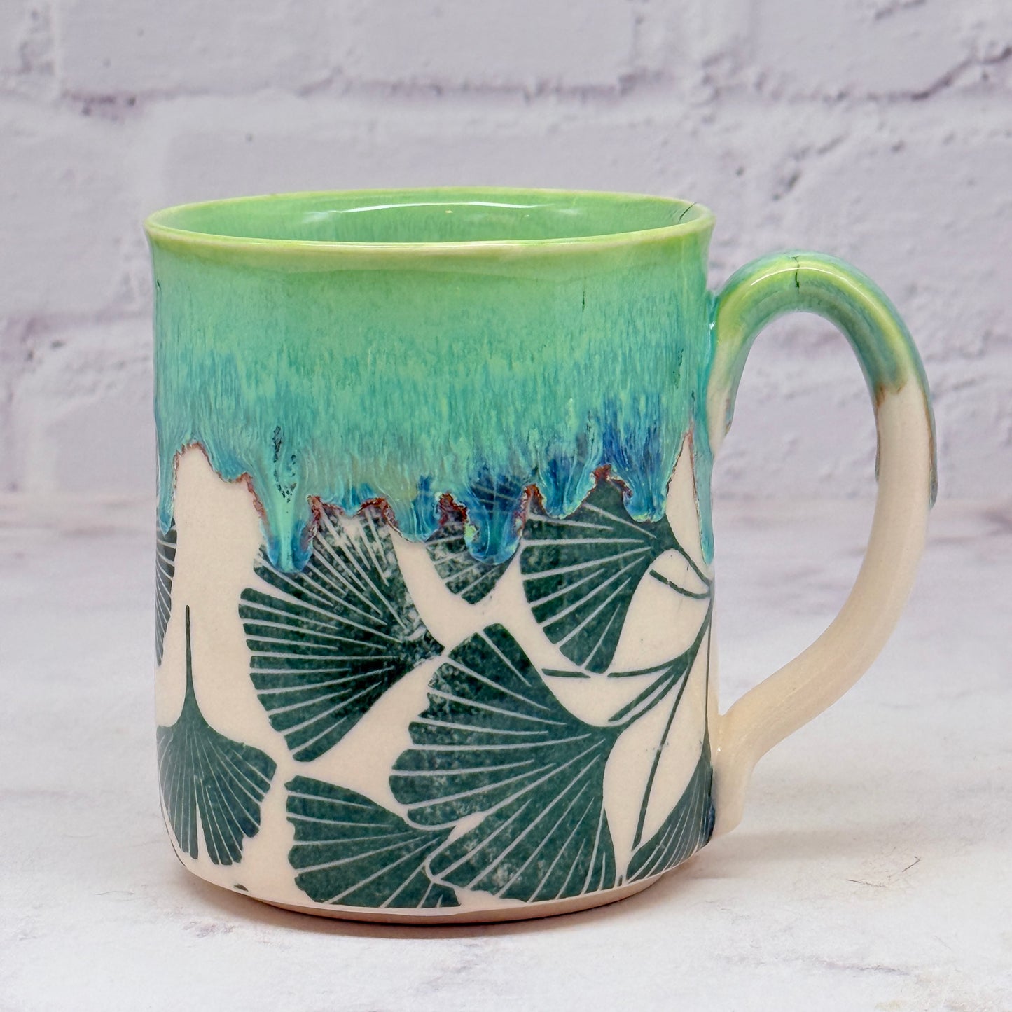 Green with Gingko Mug