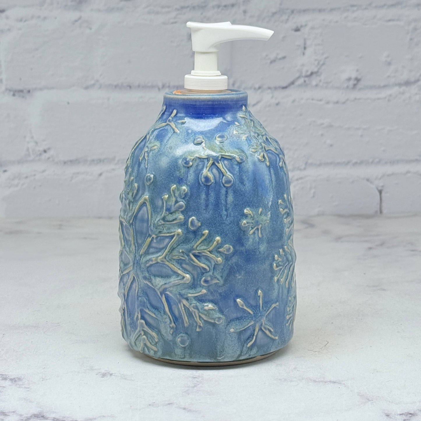 Light Blue with Raised Snowflakes Soap Dispenser 2