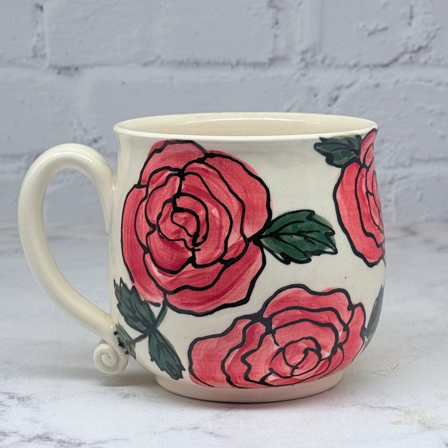 Red Roses Watercolor Mug 2