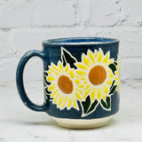 Blue with Sunflowers Mug 1