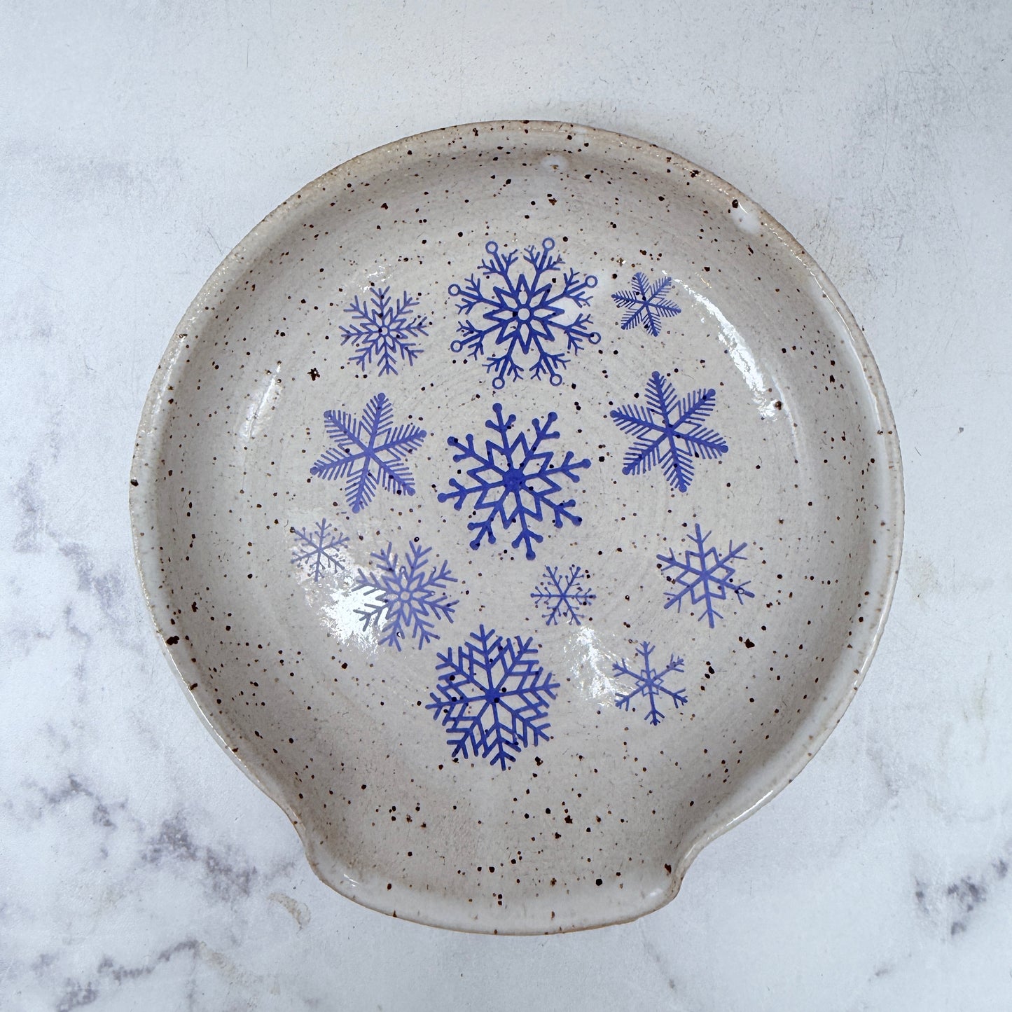 Blue Snowflakes Spoon Rest
