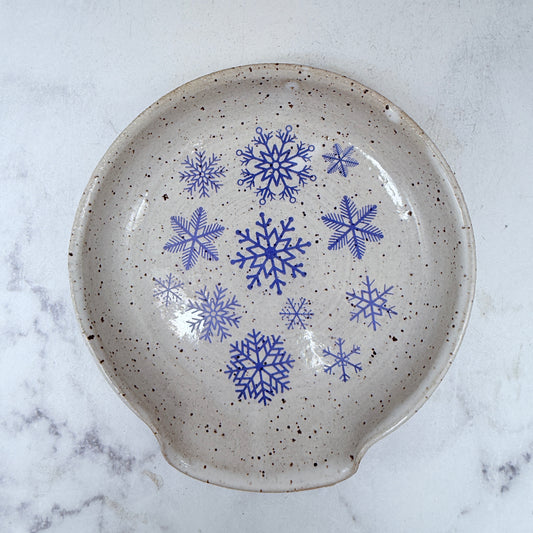 Blue Snowflakes Spoon Rest