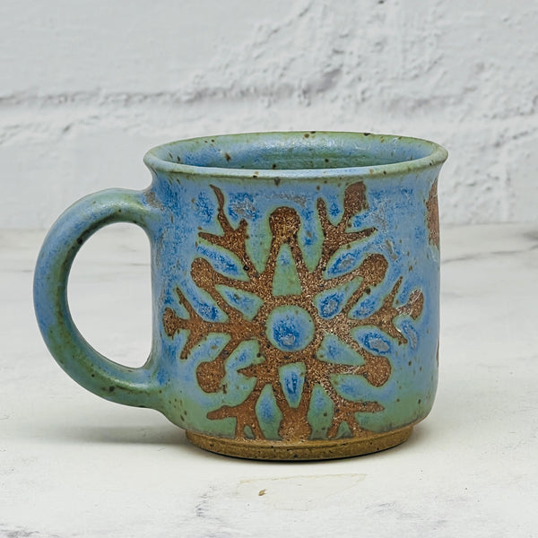 Blue Snowflakes Espresso Mug 2