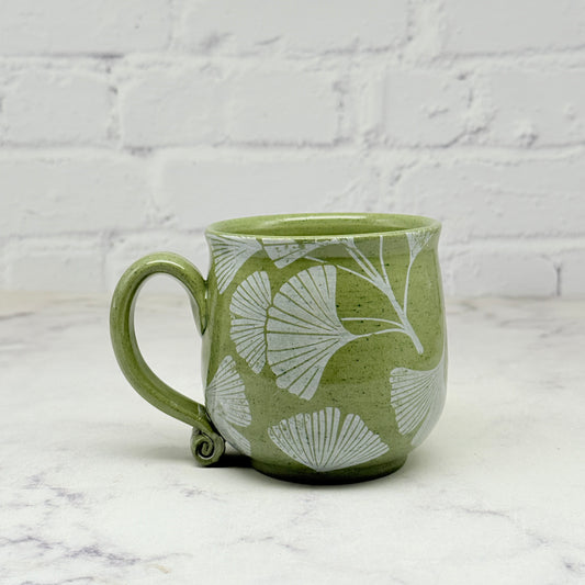 Green with White Gingko Teacup 1