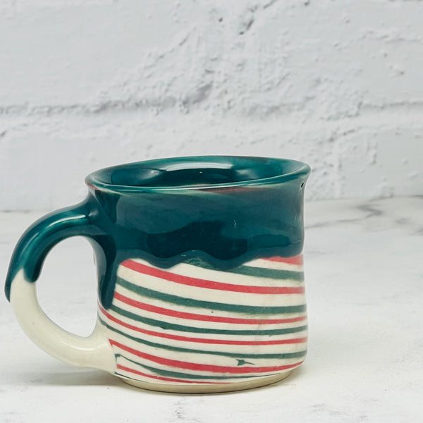 Teal Peppermint Marbled Espresso Mug