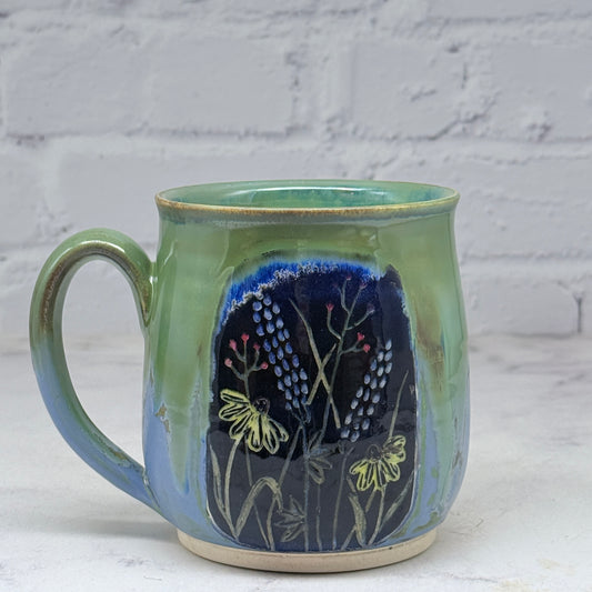 Sgraffito Wildflowers Mug