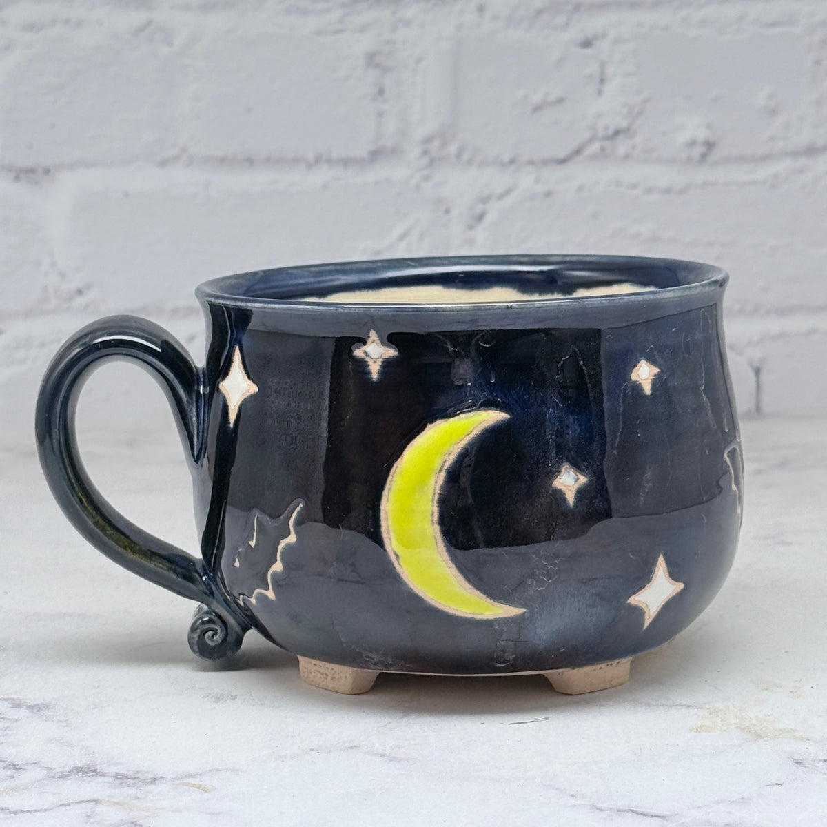 Black with Bats Cauldron Cafe Mug 3