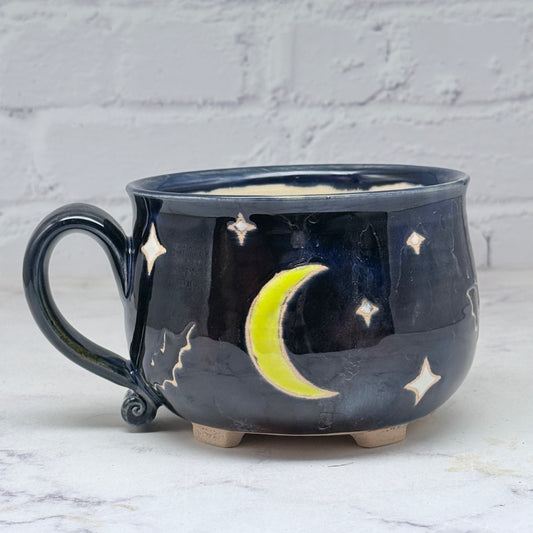 Black with Bats Cauldron Cafe Mug 3