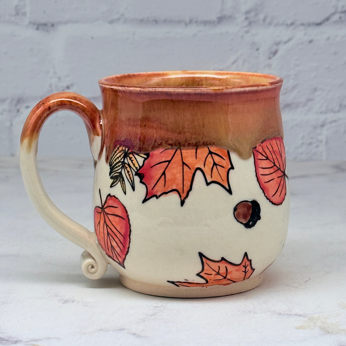 Orange with Leaves Teacup 2