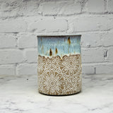 Light Blue with White Lace Vase