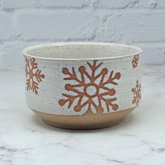 Speckled White with Snowflakes Small Bowl 3