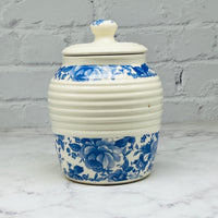 White with Blue Flowers Lidded Container