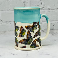 Turquoise with Butterflies Tall Mug