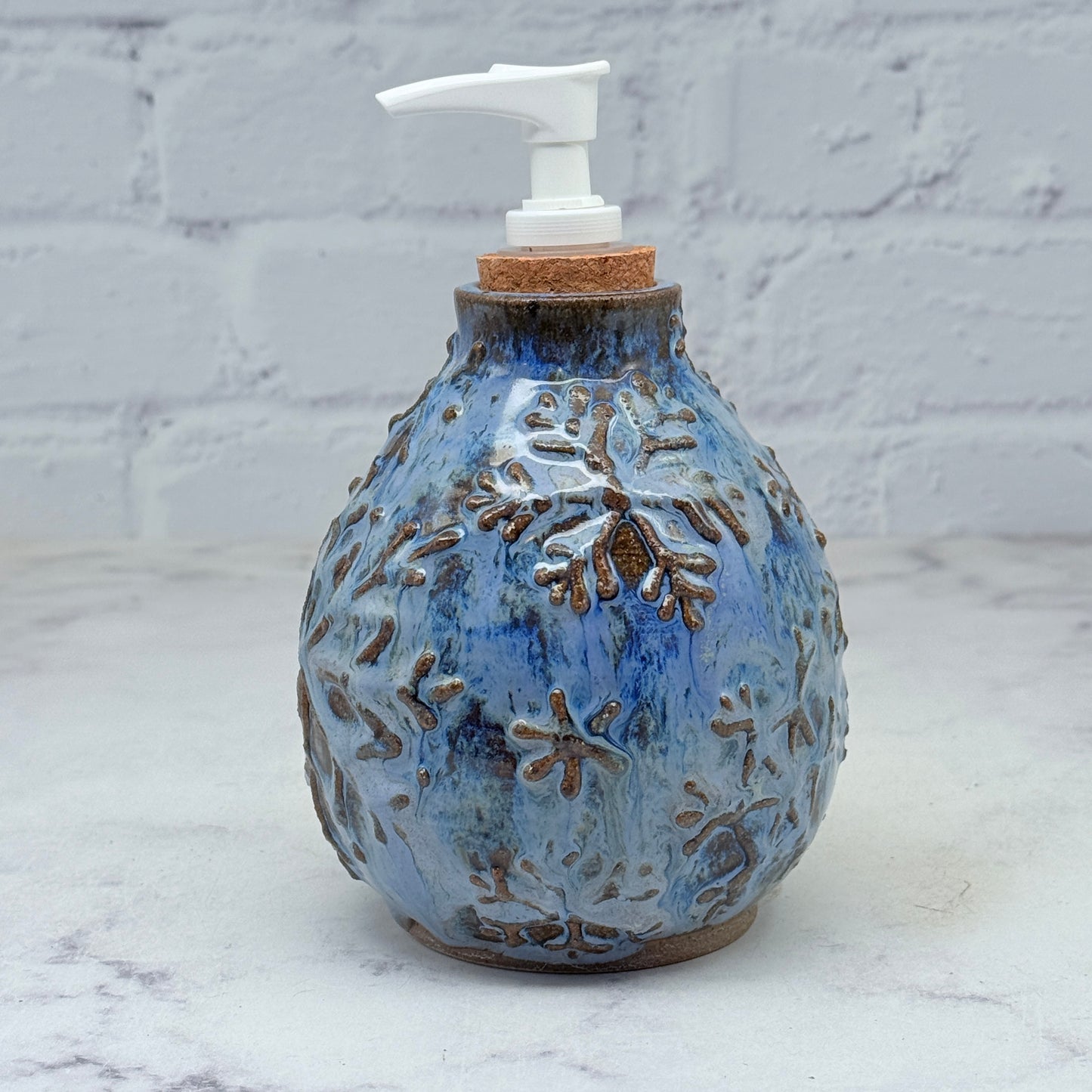 Blue with Raised Snowflakes Soap Dispenser