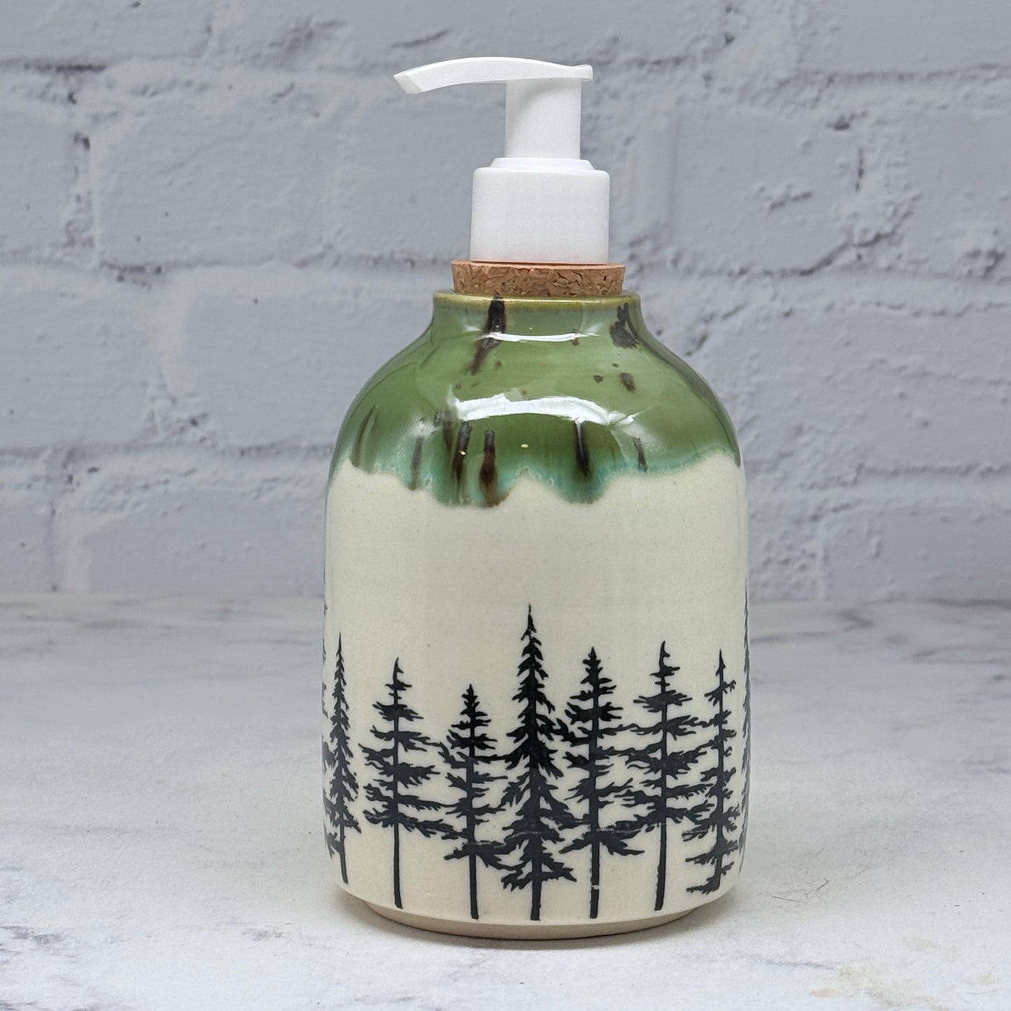 Green with Pines Soap Dispenser 1