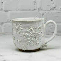 White with Raised Snowflakes Teacup 2