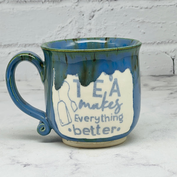 Blue ‘A Cup of Tea’ Teacup