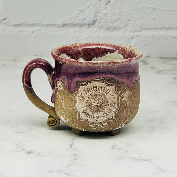 Wine Red ‘Trimmed Spider Hair’ Teacup