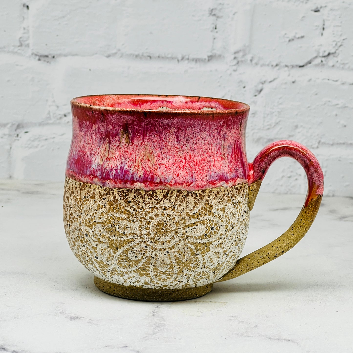 Pink with White Lace Mug