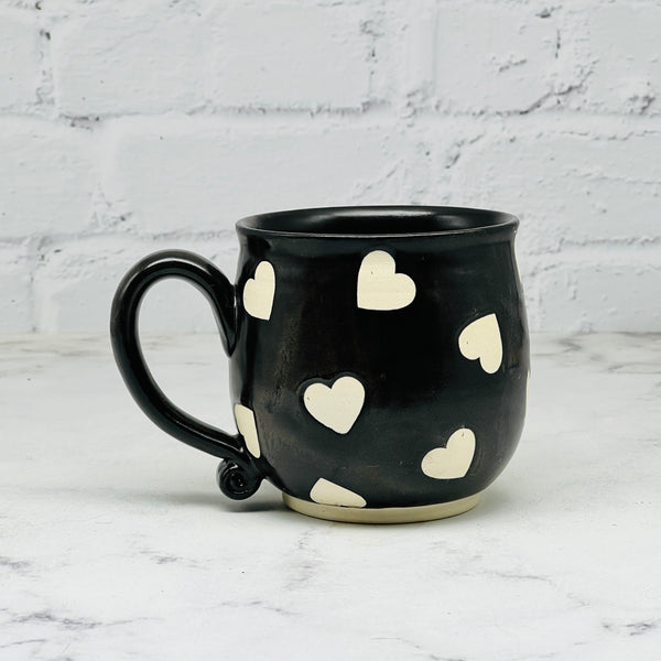 Black with Hearts Teacup 1