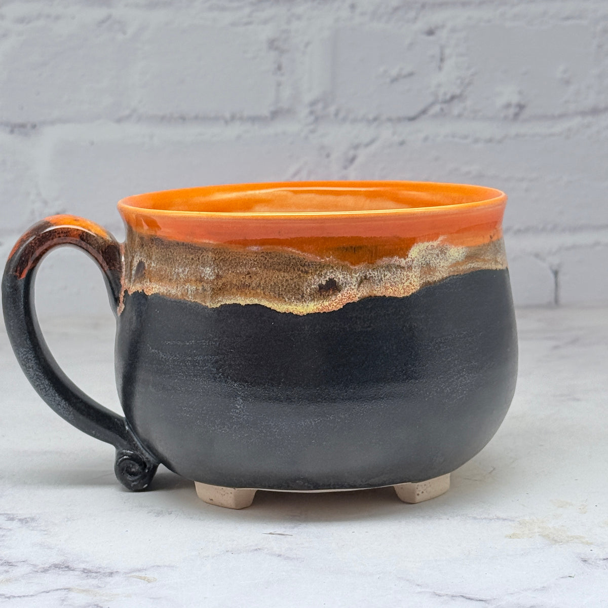Orange with Pumpkins Cauldron Cafe Mug 2