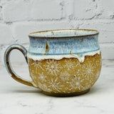 Light Blue with White Snowflakes Cafe Mug 4