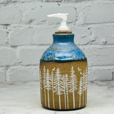 Blue with White Pines Soap Dispenser