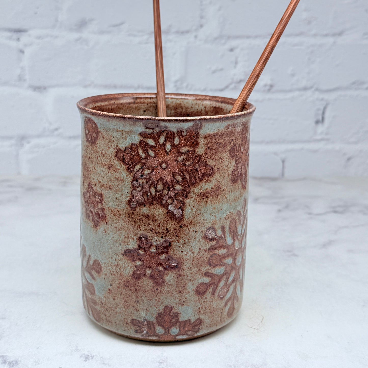 Light Blue with Snowflakes Vase