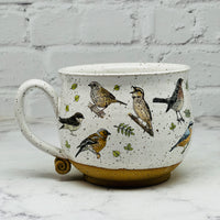 Speckled White Birds Cafe Mug 1