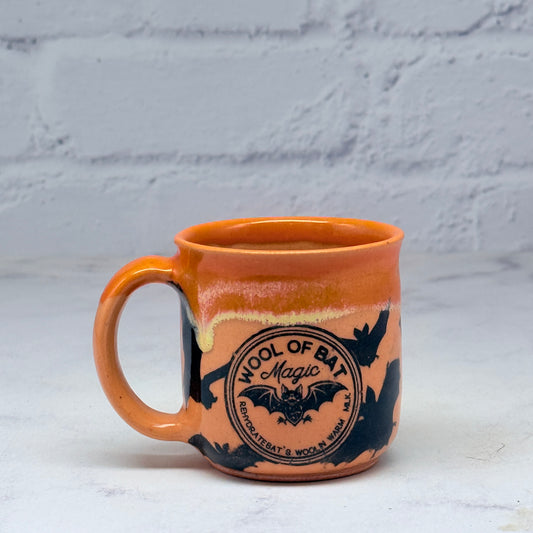 Orange with Bats Halloween Espresso Mug