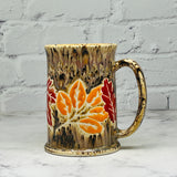 Cream with Falls Leaves Tall Mug