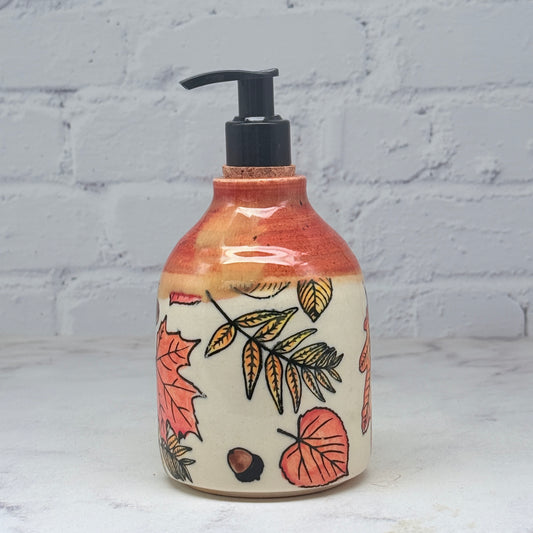 Orange with Leaves Soap Dispenser 1