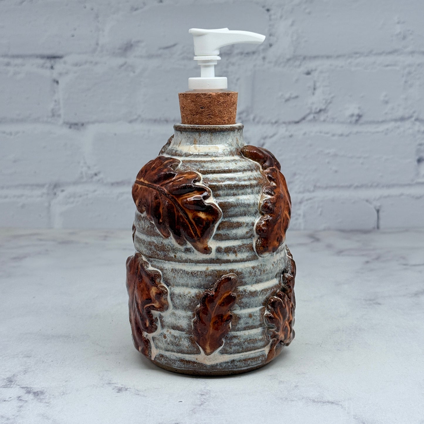 3-D Oak Leaves Soap Dispenser