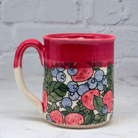 Red with Fruit Mug 1