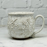 White with Raised Snowflakes Mug 1