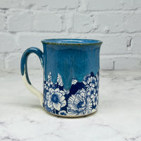 Blue with Floral Design Mug