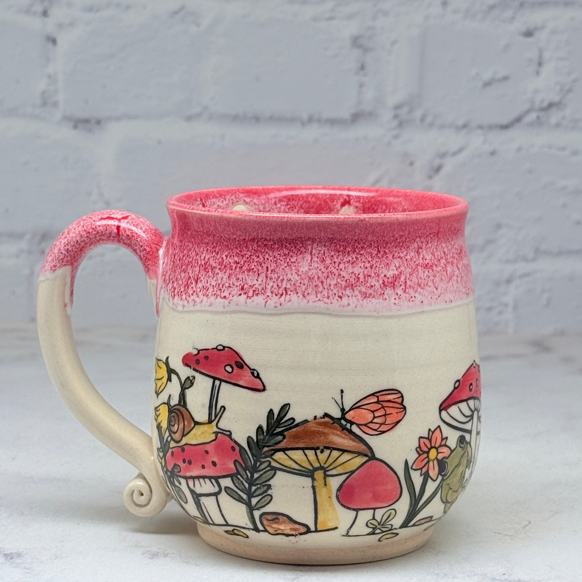 Red with Mushrooms Teacup 2