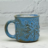 Blue Raised Snowflakes Espresso Mug 2