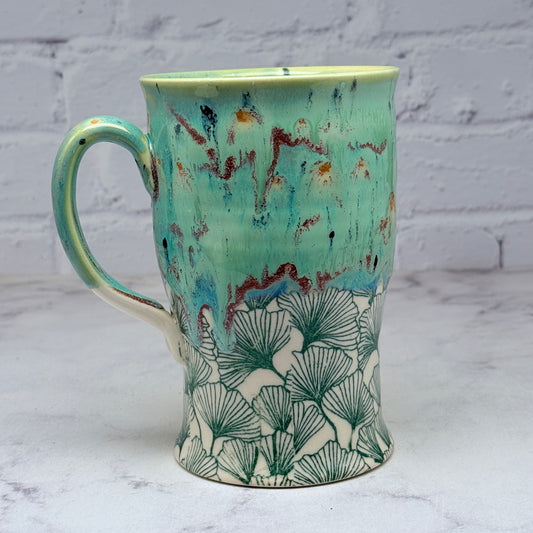 Green with Gingko Tall Mug