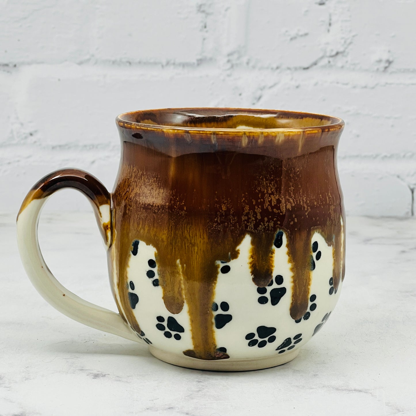 Copper with Black Paw Prints Mug