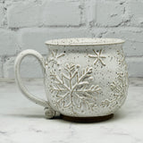 White with Raised Snowflakes Mug 1