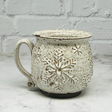 November Preorder Speckled White with Raised Snowflakes Mug