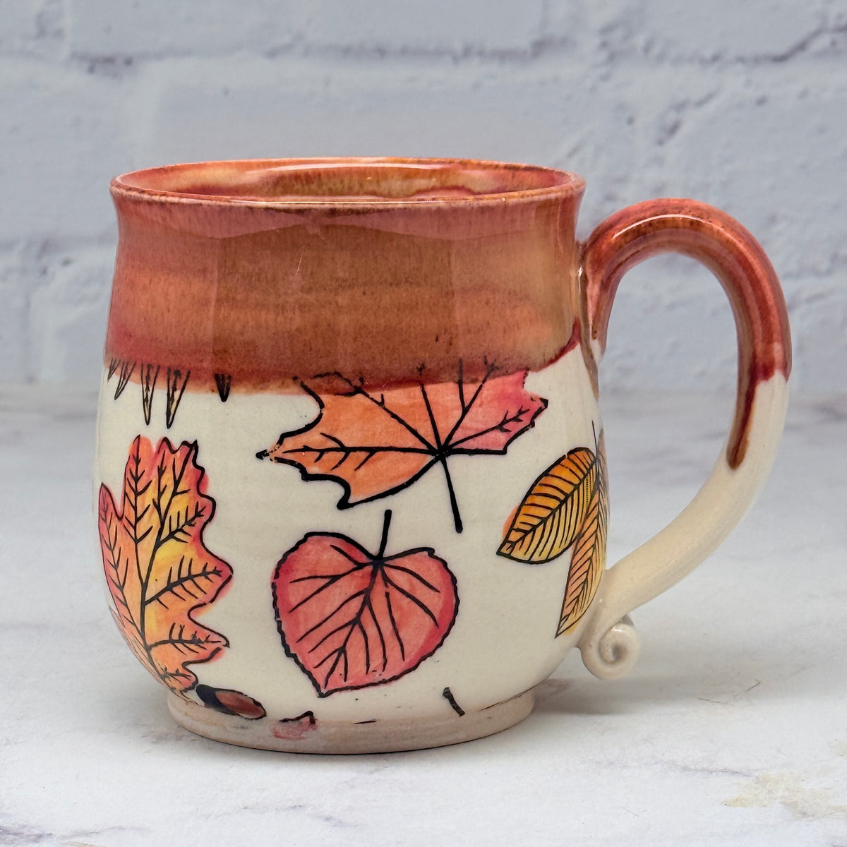 Orange with Leaves Teacup 1
