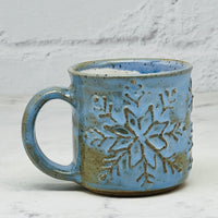 Blue Raised Snowflakes Espresso Mug 1