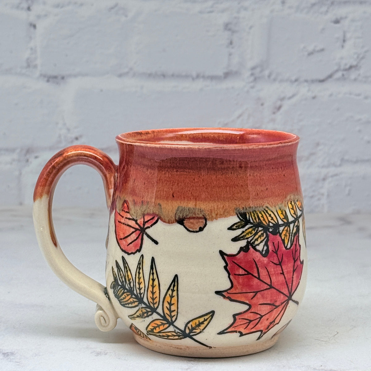 Orange with Leaves Teacup 4