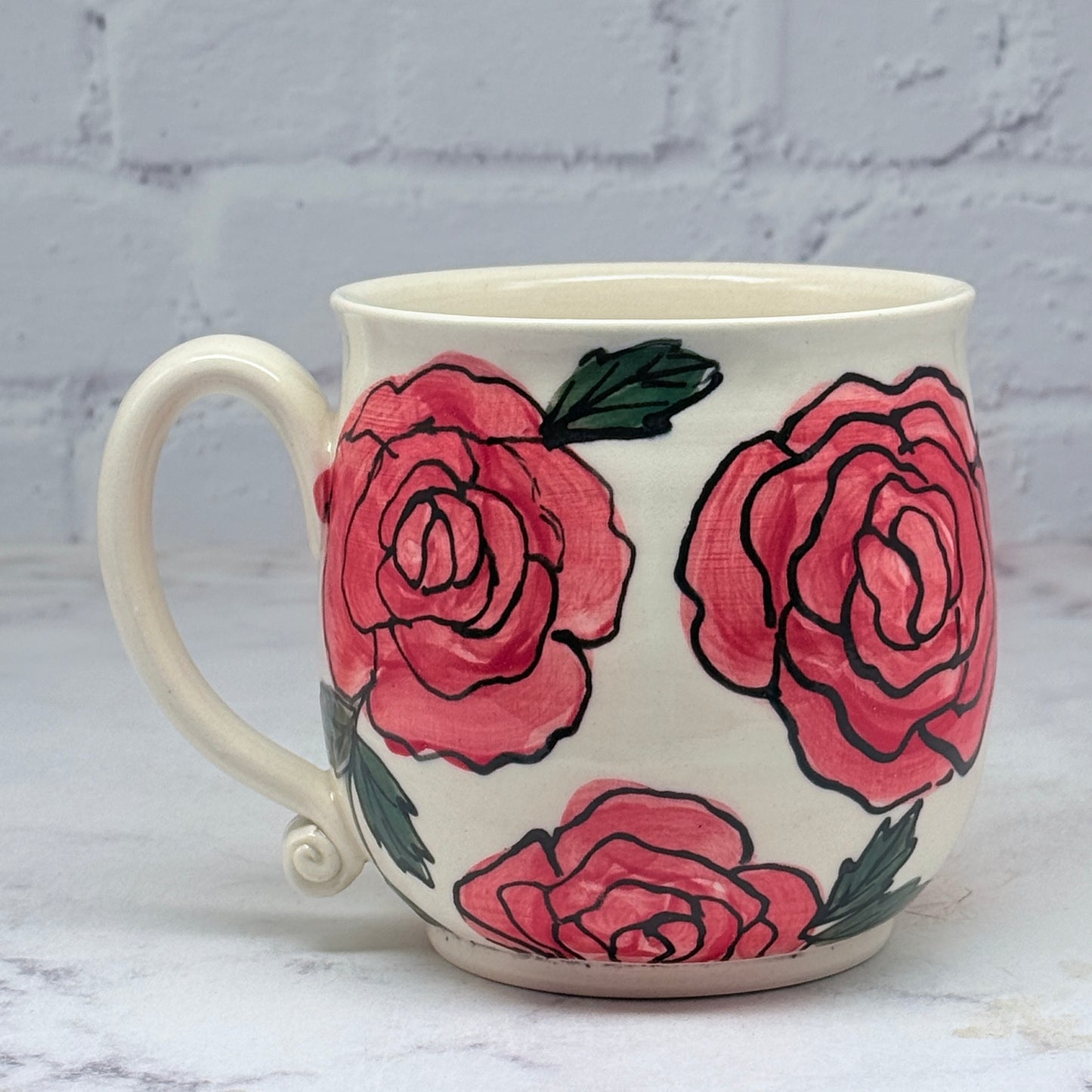 Red Roses Watercolor Mug 1