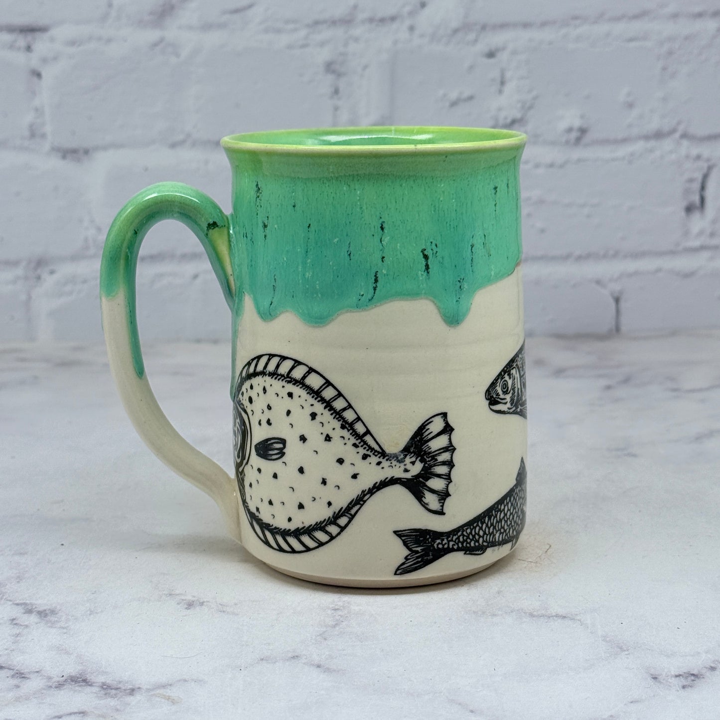 Green with Fish Mug