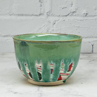 Green with Watermelons Marbled Small Bowl 3