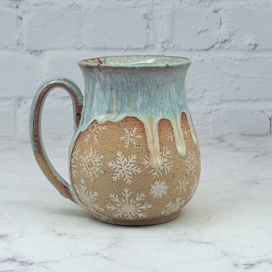 Light Blue with White Snowflakes Mug 5
